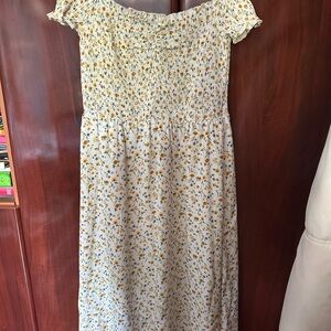 Floral Off-Shoulder Midi Dress